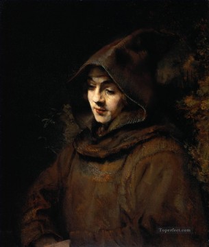 Titus van Rijn en un retrato de hábito de monje Rembrandt Pinturas al óleo